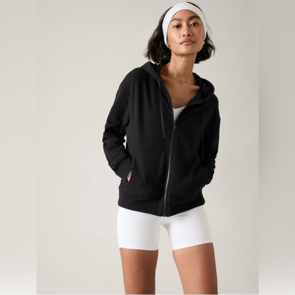 Athleta Retroterry Full Zip Hoodie // Black